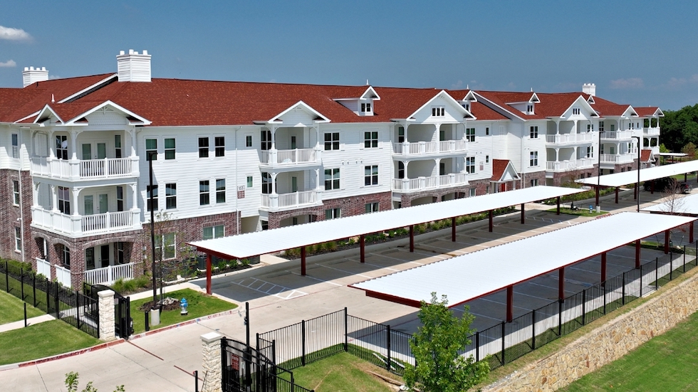 McKinney Texas community senior living features tree-lined streets, Victorian architecture, and local shops.