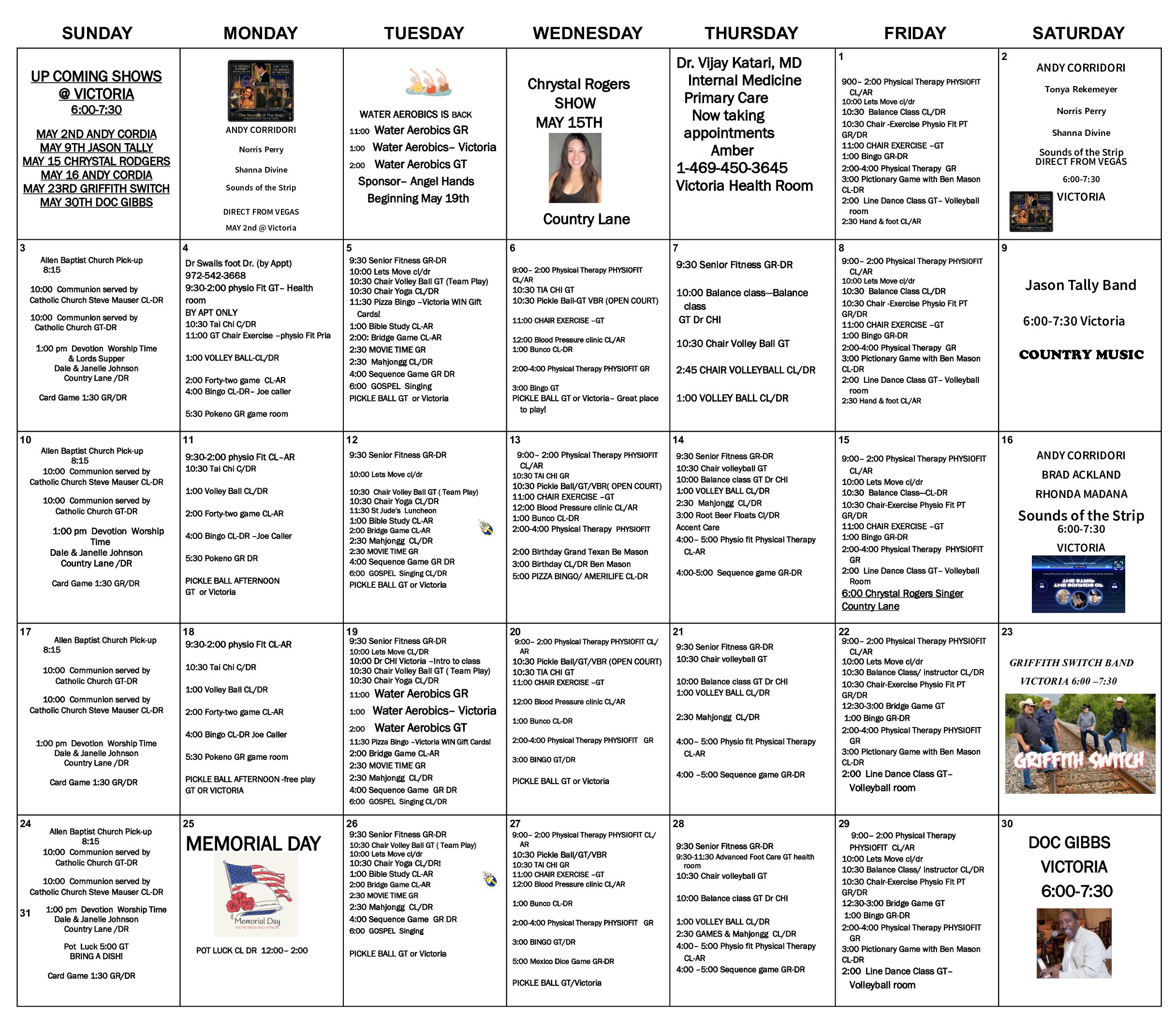 See all events and activities going on at The Victoria In McKinney during April of 2026 and have some fun.