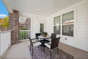 Spacious private patios offer outdoor relaxation in our elegant senior living condos in McKinney TX.