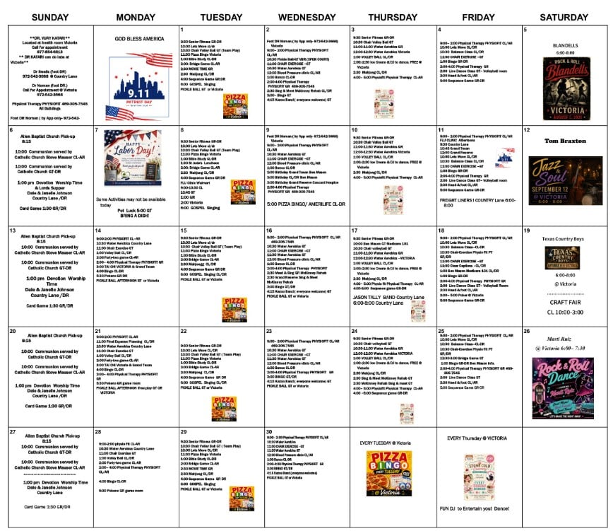 See all events and activities going on at Victoria Senior Homes during this month for our residents to have some fun.